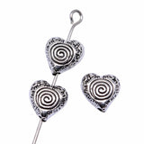 WYSIWYG 10pcs 9x8mm Antique Silver Color Heart Beads For Jewelry Making DIY Jewelry Findings