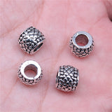 WYSIWYG 10pcs 9x9x7mm Big Hole Spacer Beads Charms For Jewelry Making DIY Bracelet Making Antique Silver Color