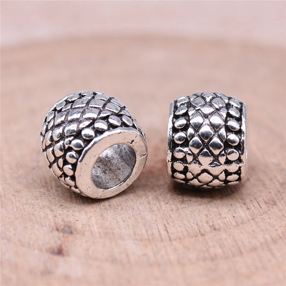 WYSIWYG 10pcs 9x9x7mm Big Hole Spacer Beads Charms For Jewelry Making DIY Bracelet Making Antique Silver Color