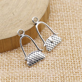 WYSIWYG 10pcs Antique Silver Color 12x20mm Women'S Bags Charms Pendant For Jewelry Making Diy Jewelry Findings