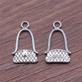 WYSIWYG 10pcs Antique Silver Color 12x20mm Women'S Bags Charms Pendant For Jewelry Making Diy Jewelry Findings