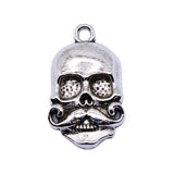 WYSIWYG 10pcs Antique Silver Color 14x22mm Mustache Skull Charms Pendant For Jewelry Making Diy Jewelry Findings
