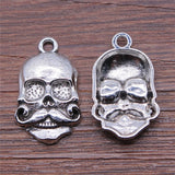 WYSIWYG 10pcs Antique Silver Color 14x22mm Mustache Skull Charms Pendant For Jewelry Making Diy Jewelry Findings