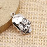 WYSIWYG 10pcs Antique Silver Color 14x22mm Mustache Skull Charms Pendant For Jewelry Making Diy Jewelry Findings