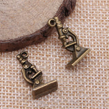WYSIWYG 10pcs Antique Silver Color Biological Microscope Charm Jewellery Pendant For Bracelet Necklace 21x11mm