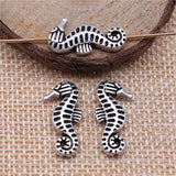 WYSIWYG 10pcs Antique Silver Color Seahorse Spacer Beads For Jewelry Making Bracelet DIY Findings 21x10mm EF3942