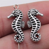 WYSIWYG 10pcs Antique Silver Color Seahorse Spacer Beads For Jewelry Making Bracelet DIY Findings 21x10mm EF3942