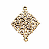 WYSIWYG 10pcs Antique Silver Color Square Flower Charm Connectors for Making Bracelet Handmade DIY Jewelry Accessories 28x22mm