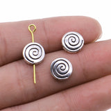 WYSIWYG 10pcs Antique Silver Color Tone 10mm Bead Charms Jewelry Accessories Jewelry Findings For Jewelry Making EF3937