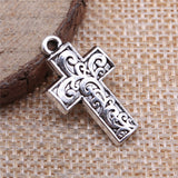 WYSIWYG 10pcs Antique Silver Color Tone 14x25mm Cross Charms Pendant For Jewelry Making DIY Jewelry Findings