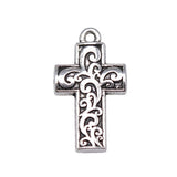 WYSIWYG 10pcs Antique Silver Color Tone 14x25mm Cross Charms Pendant For Jewelry Making DIY Jewelry Findings