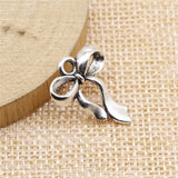 WYSIWYG 10pcs Bow Charms For Jewelry Making 17x22mm Antique Silver Color Accessories