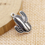 WYSIWYG 10pcs Cactus Charms Pendant DIY Metal Jewelry Making 2 Colors Antique Silver Color Antique Bronze Color 21x14mm