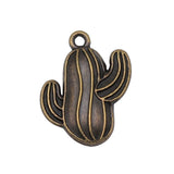 WYSIWYG 10pcs Cactus Charms Pendant DIY Metal Jewelry Making 2 Colors Antique Silver Color Antique Bronze Color 21x14mm