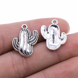 WYSIWYG 10pcs Cactus Charms Pendant DIY Metal Jewelry Making 2 Colors Antique Silver Color Antique Bronze Color 21x14mm