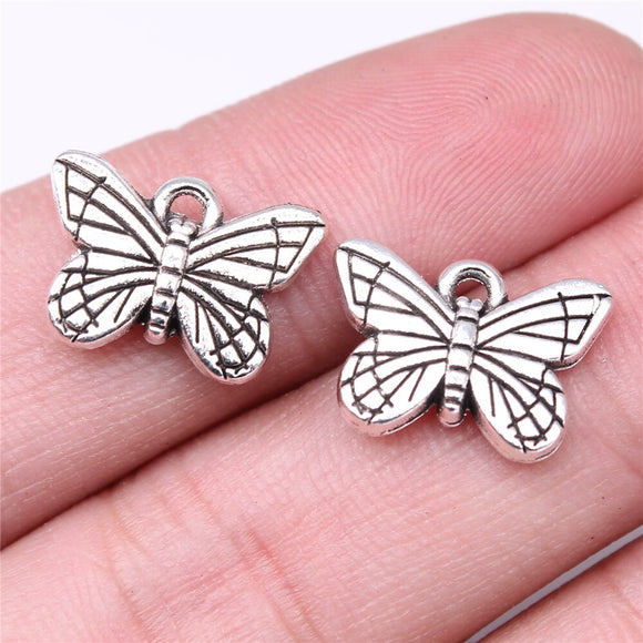 WYSIWYG 10pcs Charms 16x11mm Double-sided Butterfly Charms For Jewelry Making DIY Jewelry Findings Alloy Charms Pendant