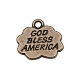 WYSIWYG 10pcs Charms 16x15mm God Bless America Pendants For DIY Jewelry Making Antique Bronze Color Alloy Charms