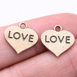 WYSIWYG 10pcs Charms 16x15mm Love Heart Pendants For DIY Jewelry Making Jewelry Findings Antique Bronze Color Alloy Charms
