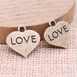 WYSIWYG 10pcs Charms 16x15mm Love Heart Pendants For DIY Jewelry Making Jewelry Findings Antique Bronze Color Alloy Charms