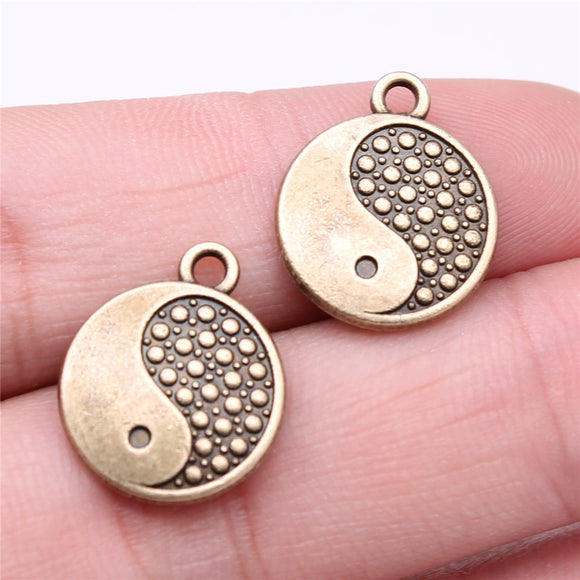 10pcs Charms 18x15mm Tai Chi Pendants For DIY Jewelry Making Jewelry Findings Antique Bronze Color Alloy Charms Pendant h1158
