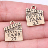 WYSIWYG 10pcs Charms 18x16mm Filming Scene Pendants For DIY Jewelry Making Jewelry Findings Antique Bronze Color Alloy Charms