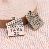 WYSIWYG 10pcs Charms 18x16mm Filming Scene Pendants For DIY Jewelry Making Jewelry Findings Antique Bronze Color Alloy Charms