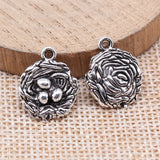 WYSIWYG 10pcs Charms 19x15mm Bird's Nest Bird Egg Charms For Jewelry Making DIY Jewelry Findings Alloy Charms Pendant