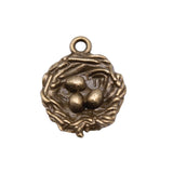 WYSIWYG 10pcs Charms 19x15mm Bird's Nest Bird Egg Charms For Jewelry Making DIY Jewelry Findings Alloy Charms Pendant