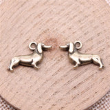 WYSIWYG 10pcs Charms 22x12mm Dachshund Dog Pendants For DIY Jewelry Making Jewelry Findings Antique Bronze Color Alloy Charms