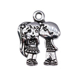 WYSIWYG 10pcs Charms 22x17mm Couple Charms For Jewelry Making DIY Jewelry Findings Antique Silver Color Alloy Charms Pendant