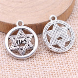 WYSIWYG 10pcs Charms 22x19mm Star Of David Charms For Jewelry Making Antique Silver Color DIY Jewelry Findings Pendant
