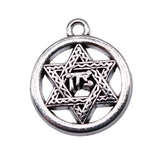 WYSIWYG 10pcs Charms 22x19mm Star Of David Charms For Jewelry Making Antique Silver Color DIY Jewelry Findings Pendant