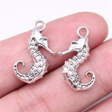 WYSIWYG 10pcs Charms 23x11mm Seahorse Charms For Jewelry Making DIY Jewelry Findings Antique Silver Color Alloy Charms Pendant