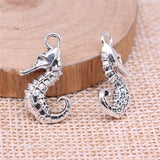 WYSIWYG 10pcs Charms 23x11mm Seahorse Charms For Jewelry Making DIY Jewelry Findings Antique Silver Color Alloy Charms Pendant