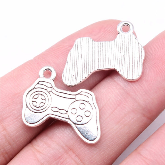 WYSIWYG 10pcs Charms 23x17mm Game Controller Charms For Jewelry Making DIY Jewelry Findings Antique Silver Color Alloy Charms