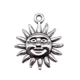 WYSIWYG 10pcs Charms 23x19mm Sun Charms Pendant Antique Silver Color For Jewelry Making DIY Jewelry Findings