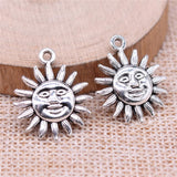 WYSIWYG 10pcs Charms 23x19mm Sun Charms Pendant Antique Silver Color For Jewelry Making DIY Jewelry Findings