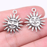 WYSIWYG 10pcs Charms 23x19mm Sun Charms Pendant Antique Silver Color For Jewelry Making DIY Jewelry Findings