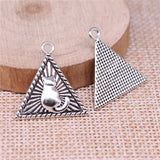 WYSIWYG 10pcs Charms 23x23mm Cat Triangle Charms For Jewelry Making DIY Jewelry Findings Charms Pendant