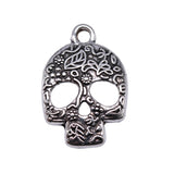 WYSIWYG 10pcs Charms 24x16mm Skull Charms For Jewelry Making DIY Jewelry Findings Antique Silver Color Alloy Charms Pendant EF0386