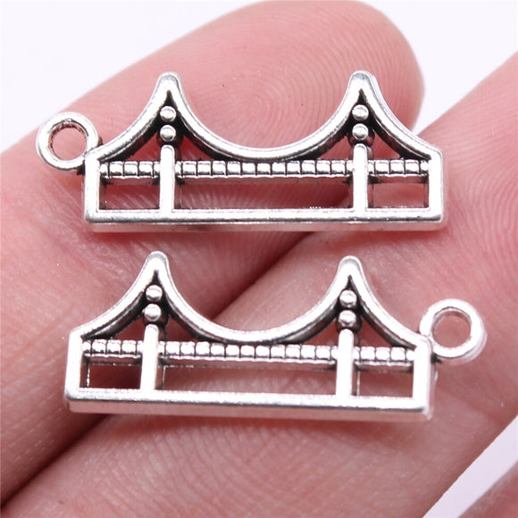 WYSIWYG 10pcs Charms 25x10mm Suspension Bridge Charms Pendant Antique Silver Color For Jewelry Making DIY Jewelry Findings