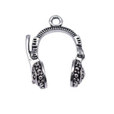 WYSIWYG 10pcs Charms 25x18mm Earphone Charms For Jewelry Making DIY Jewelry Findings Antique Silver Color Alloy Charms Pendant