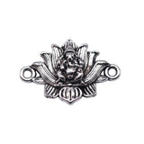 WYSIWYG 10pcs Charms 26x17mm Lotus Elephant Connector Charms For Jewelry Making DIY Jewelry Findings Antique Silver Color