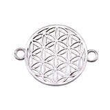 WYSIWYG 10pcs Charms 26x20mm Flower Of Life Connector Charms For Jewelry Making DIY Jewelry Findings Antique Silver Color EF3708