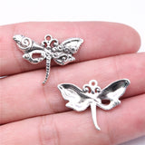 WYSIWYG 10pcs Charms 28x20mm Dragonfly Charms For Jewelry Making DIY Jewelry Findings Antique Silver Color Alloy Charms Pendant