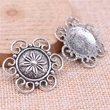 WYSIWYG 10pcs Charms 30x30mm Flower Connector Charms For Jewelry Making DIY Jewelry Findings Antique Silver Color Alloy Charms