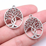 WYSIWYG 10pcs Charms 31x24mm Tree Of Life Charms For Jewelry Making DIY Jewelry Findings Antique Silver Color Alloy Pendant