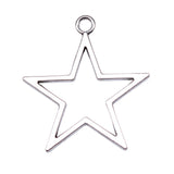 WYSIWYG 10pcs Charms 36x33mm Hollow Star Charms For Jewelry Making DIY Jewelry Findings Antique Silver Color Alloy Charms