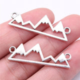 WYSIWYG 10pcs Charms 38x12mm Snow Mountain Connector Charms For Jewelry Making DIY Antique Silver Color Alloy Charms