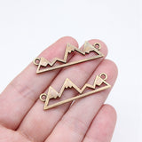 WYSIWYG 10pcs Charms 38x12mm Snow Mountain Connector Charms For Jewelry Making DIY Antique Silver Color Alloy Charms